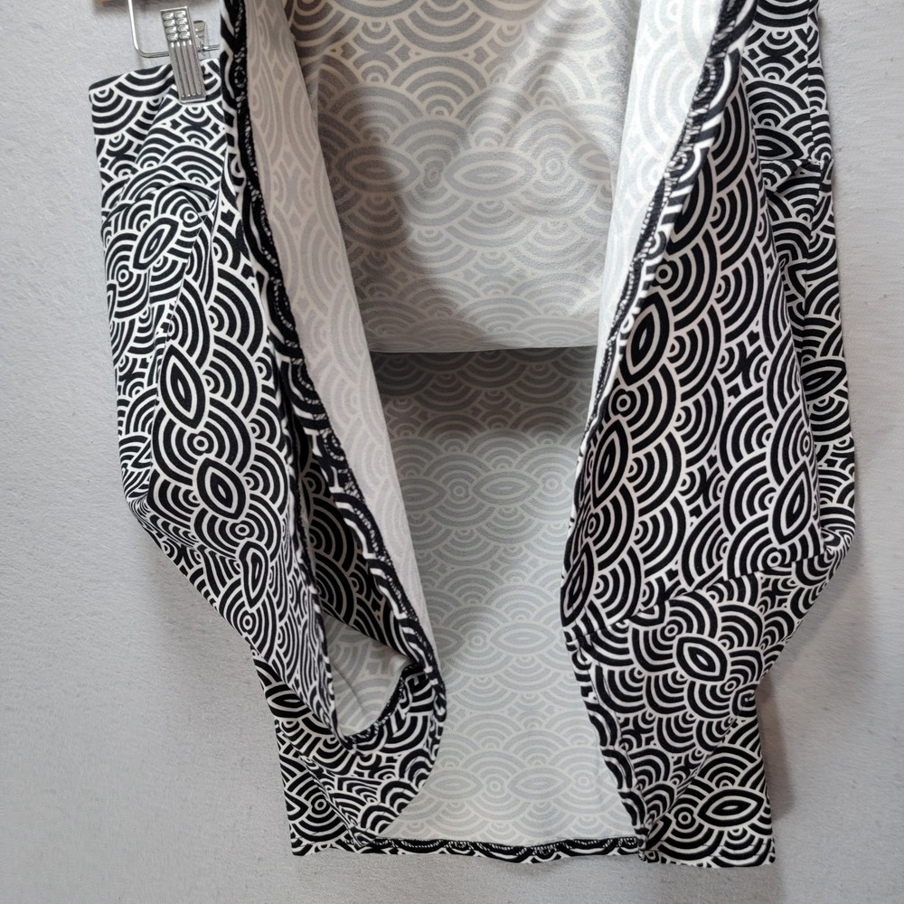 Soybu Mini Pull On Skirt Womens XL Geometric Aline Sporty Stretch Black White - Picture 5 of 10